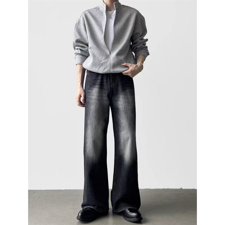 1506/QA4080/P48初春美式复古做旧猫须水洗百搭休闲显高显瘦长裤，男装休闲裤，星座1506