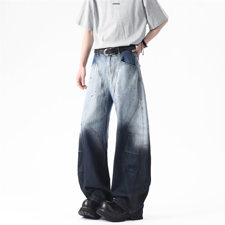 WD920-风格店数据款渐变洗水弯刀牛仔裤(P65X98)1图片