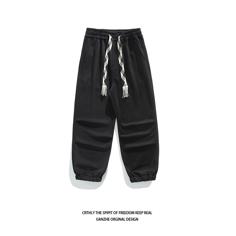 2026冬新款加绒加厚呢料休闲裤运动裤束脚卫裤男24XK66878J特批45,男装休闲裤,电商A042