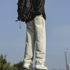 美式潮流高街复古宽松水洗牛仔裤KN01P50，男装牛仔裤，电商D325