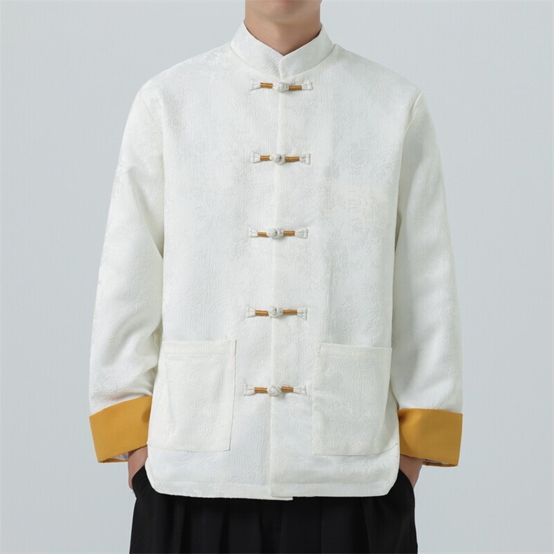 男士外套浮雕梅花夹克盘扣立领唐装风XZ1512-2504单夹克-P80,男装夹克,星座1512
