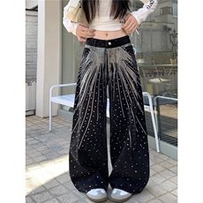 H171-P63女童阔腿裤夏装2025新款女大童薄款洋气山本裤，男装休闲裤，电商B323A