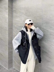 2021冬款羽绒卫衣假两件套羽绒服,女装卫衣/绒衫,炫女孩