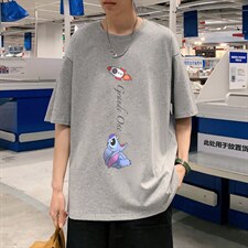 ！春夏新款纯棉宽松短袖T恤男士情侣体恤衫男DX12-P20，男装T恤，电商B367