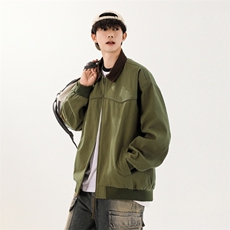 韩版休闲宽松夹克外套日系复古外套xz405-jk6809-p85，男装夹克，星座405