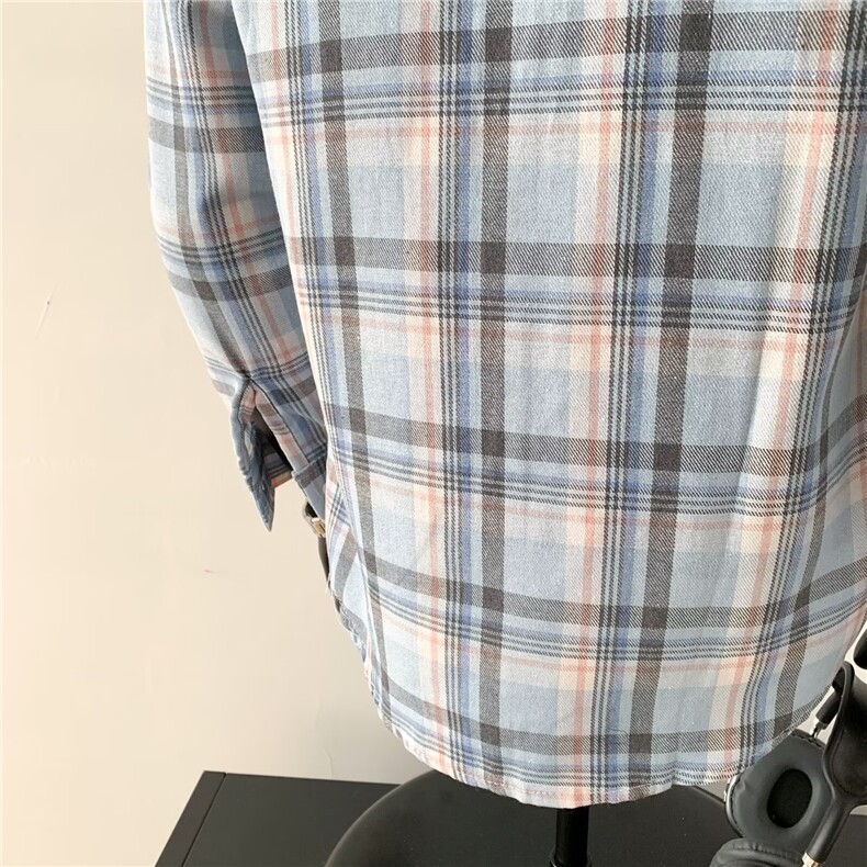 1506/Q68430/P29很仙的格子休闲宽松痞帅外穿长袖衬衣翻领垂感，男装衬衫，星座1506