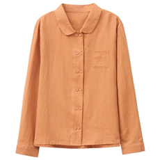 三年不下架衬衫女2024春秋新款中老年薄款宽松长袖棉麻衬衣双排扣，女装衬衫，璐依舞