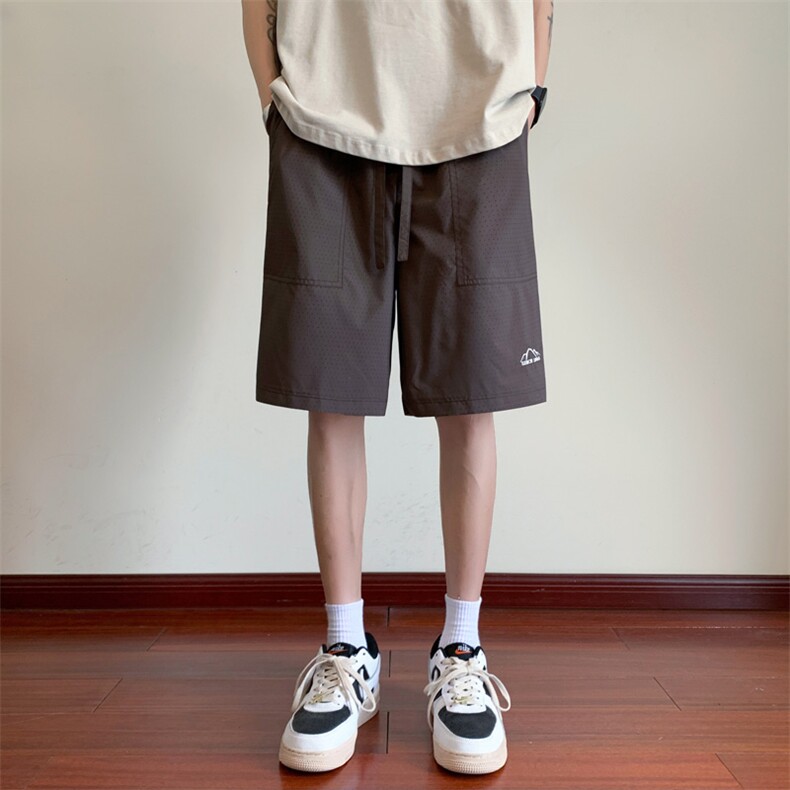 ！2025夏季新款男士透气冲孔冰凉短裤百搭五分裤DK251P45,男装休闲裤,电商B220