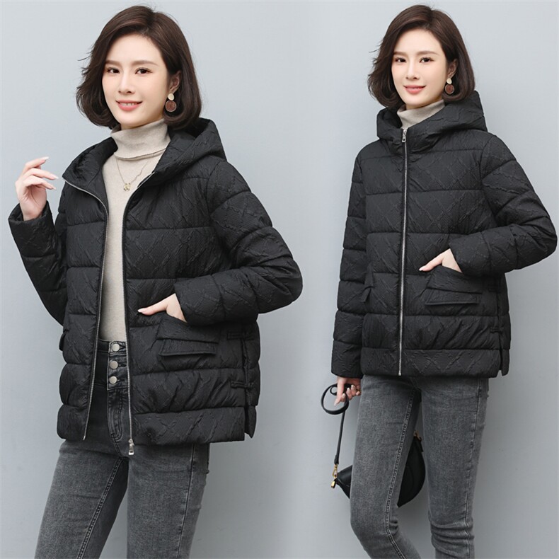 2022年冬季新款连帽羽绒棉服女宽松显瘦韩版休闲百搭棉衣女短外套图片