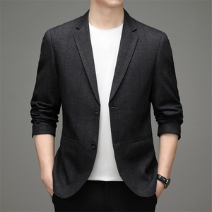 21秋冬新款商务休闲纯色西服外套潮流中年男免烫男装HBY2126-P160图片
