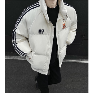 冬装新品 港风织带棉服 刺绣logo棉衣休闲加厚外套男 G1105 P118图片