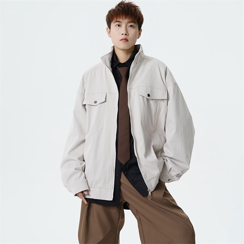 2026春新款现货立领夹克男复古上衣外套DSA157B-JK7960-特P65,男装夹克,电商A157B