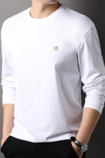 F83062主推款重磅260克纯棉针织圆领长袖T恤刺绣LOGO微阔版型，男装T恤，钱塘207-1
