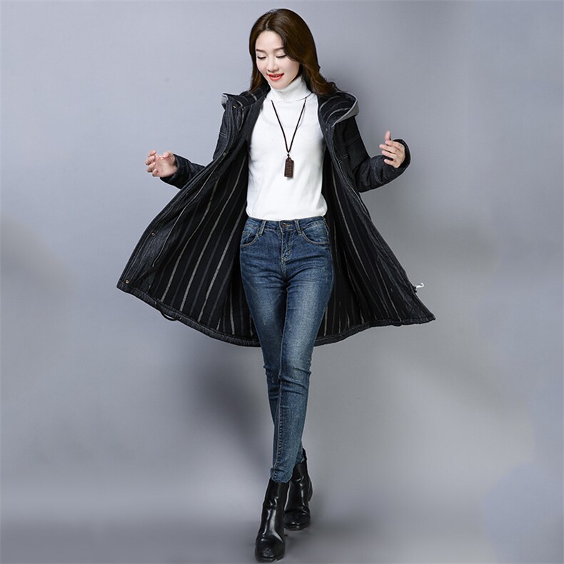 卫衣连帽拉链2020年冬季长袖加厚中长款开衫纽扣拼接,女装卫衣/绒衫,叶笙衣