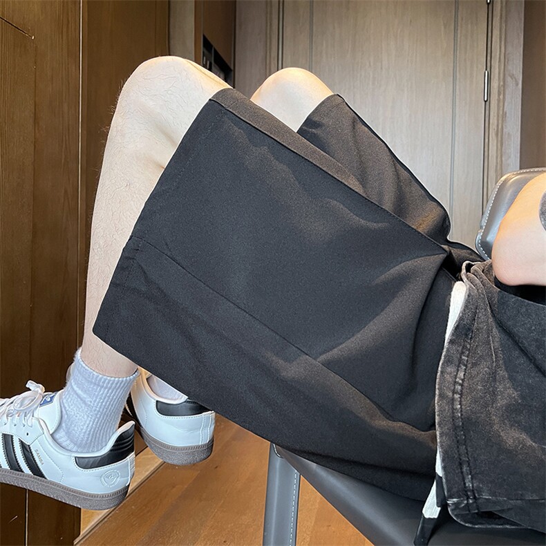 8XL-M特大码中性松紧腰休闲冰丝西装短裤五分裤百搭凉DK1531P28,男装牛仔裤,电商D206-1