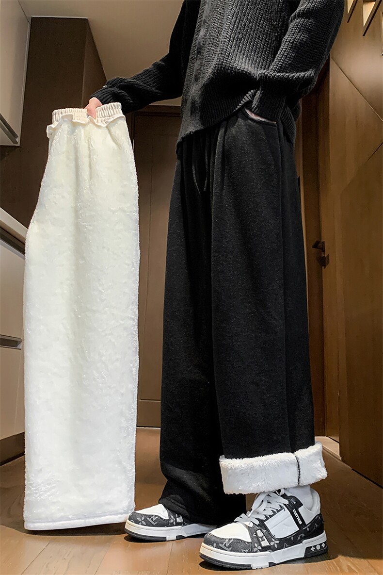8XL-M特大码工装加绒裤男纯色宽松裤卫裤休闲基础款K995P65,男装休闲裤,电商D206-1