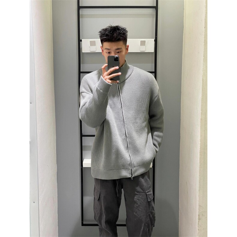 【有货】cleanfit灰色拉链开衫毛衣外套男款针织衫M5653LL-特P55,男装针织衫/毛衣,星座1007（原301D）