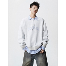 HW2545特P55控98面布54棉46聚酯假两件POLO情侣卫衣宽松外套男，男装Polo衫，电商B370