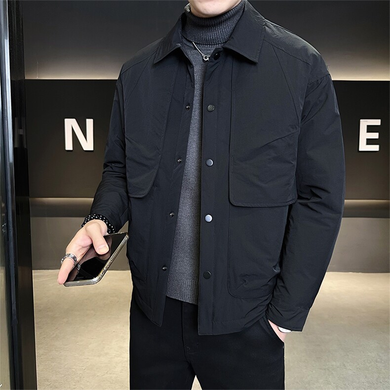 标50绒店主风新款男士翻领轻薄羽绒服短款外套B338-8573-P165,男装羽绒服,电商B338