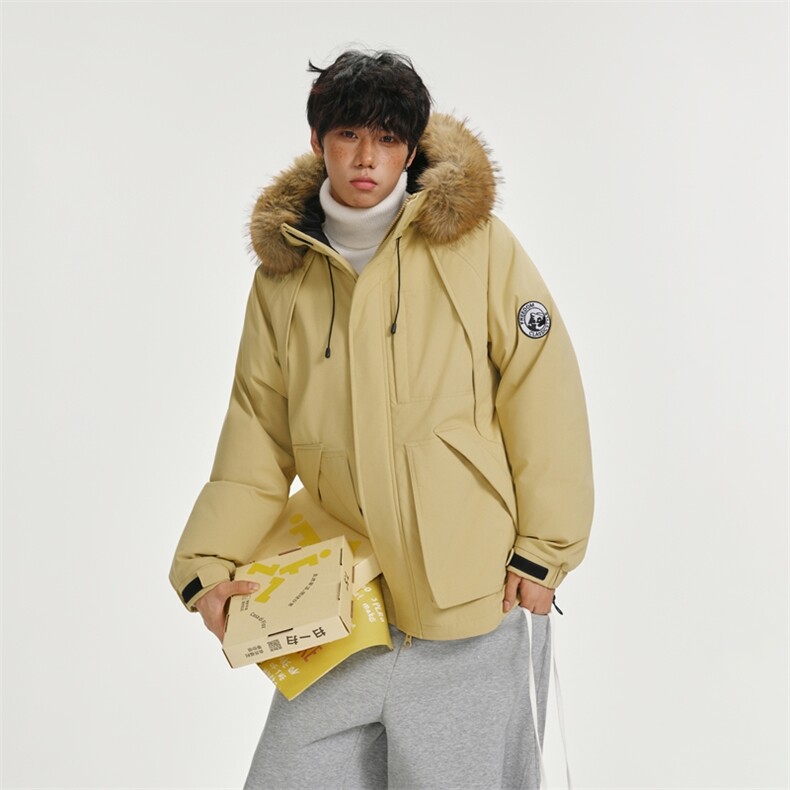 CC929-P130冬季工装棉衣可拆卸毛领连帽棉服情侣户外防风外套,男装棉衣,星座405-3