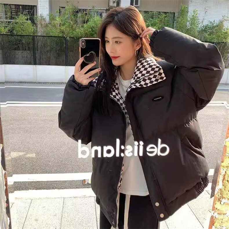 棉服女2025秋冬季新款面包服休闲宽松大码立领短款小个子棉衣外套,男装棉衣,星座1210-1