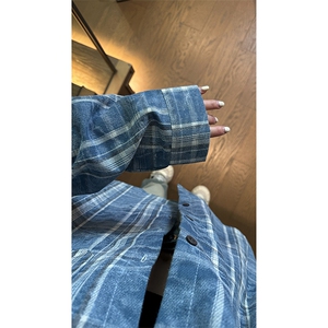 现货 复古晕染格子长袖衬衫女高级感慵懒风外套男 C19-P50 控78图片