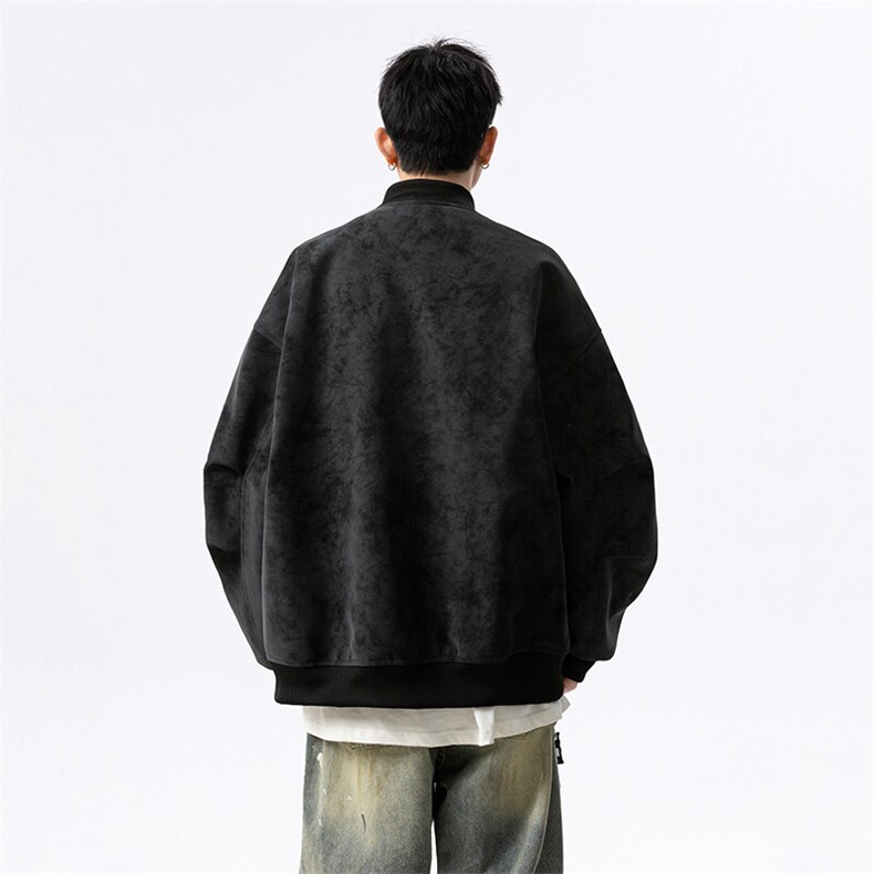 港风美式潮流麂皮绒短款飞行员夹克XZ213-JK7777-P108控128,男装夹克,星座213