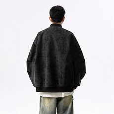 港风美式潮流麂皮绒短款飞行员夹克XZ213-JK7777-P108控128，男装夹克，星座213