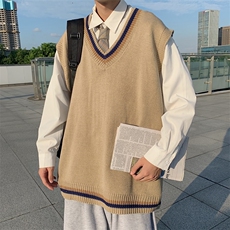 秋冬季马甲宽松ins潮流V领针织衫百搭情侣个性坎肩背心W1543-P30，男装背心/马甲，星座512-4