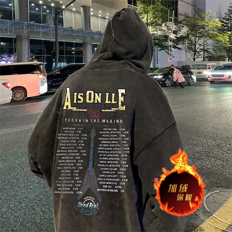直播品质500克重磅美式做旧水洗卫衣SL1518-常规特P55加绒特P65,男装卫衣,电商A486