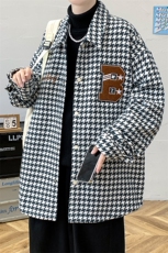 2023秋季上新潮千鸟格小香风翻领长袖时尚衬衫外套男女8141-P80，男装衬衫，电商A441-1