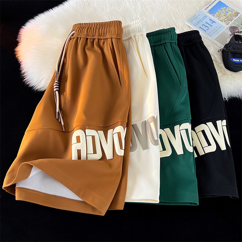 2023夏季新款港风摆拍菠萝格发泡印花短裤M-5XHK23315-特P25，男装休闲裤，电商A022