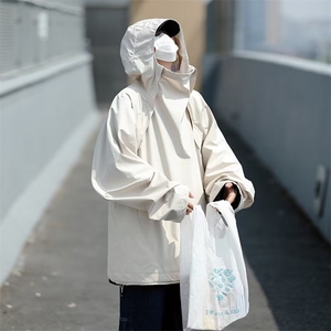连帽运动外套男女秋季宽松机能户外冲锋衣潮牌工装夹克J7295-p58图片