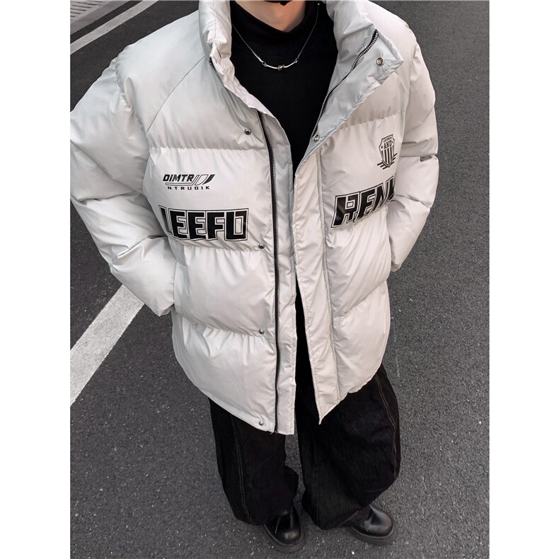 美式皮棉服男美式高街皮棉衣立领面包服棉袄冬季宽松加厚保暖p98,男装棉衣,电商C307