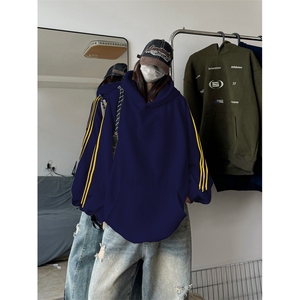 抖音得物高品质重磅全棉二开支持退换 360克宽松织带连帽卫衣CM06图片