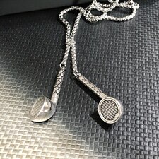 G1839欧美耳麦吊坠个性项链创意男士钛钢吊坠T恤链毛衣链配饰，项链，星座510A-2