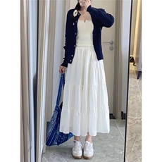 褶皱半身裙女垂感2025夏季新款a字蛋糕裙高级感蓬蓬裙中长款流行，女装半身裙，星座1210-1