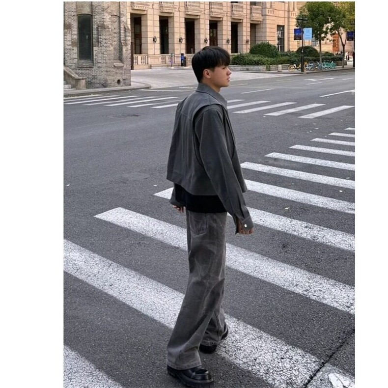 外套男士2025年春秋季新款美式复古高级感痞帅短款夹克男,男装夹克,星座506A