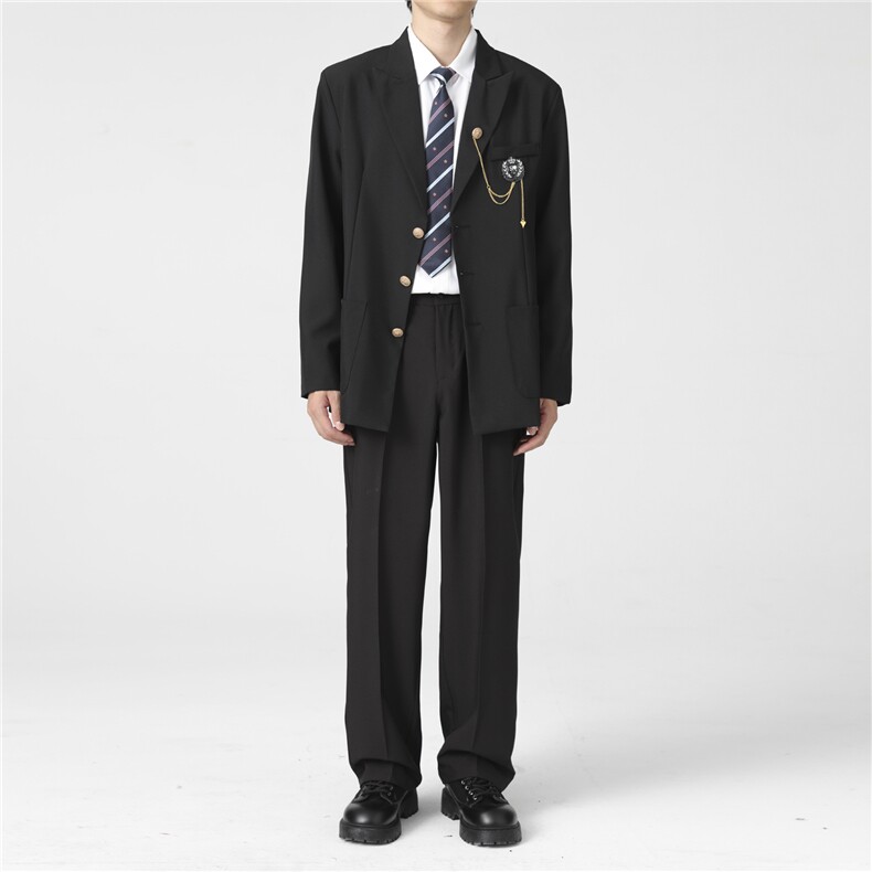 学院风dk制服红西服外套休闲痞帅毕业拍照校供高级西装班服图片