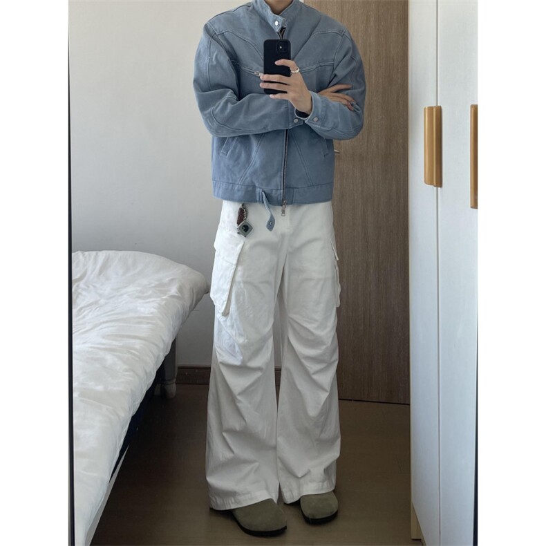【有货】冰川蓝立领外套男高级感痞帅春秋工装夹克JK7703CC-特P65,男装夹克,星座1007（原301D）