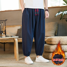 冬季加绒加厚禅修居士服僧侣灯笼裤风亚麻裤休闲长裤TP35，男装卫衣，星座225-1