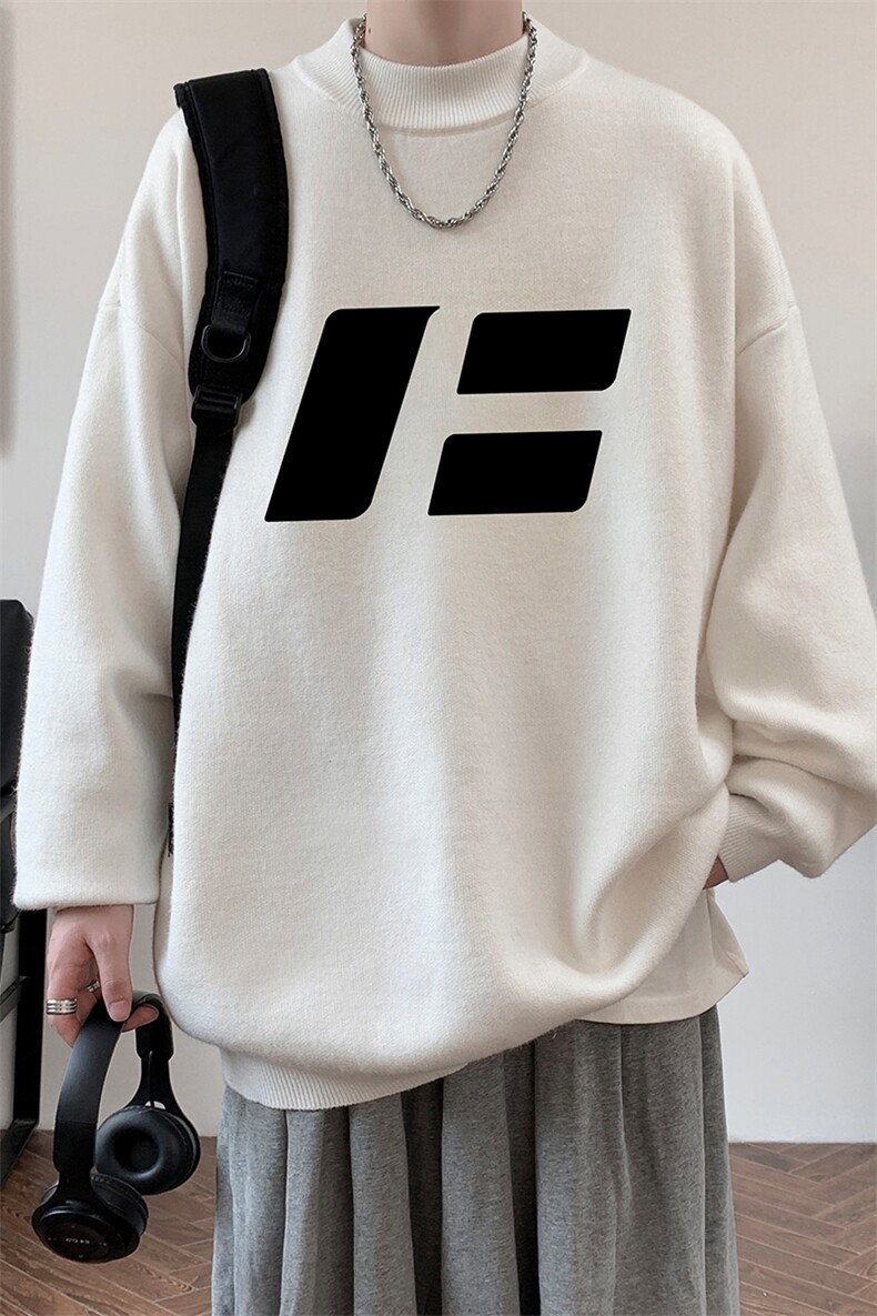 半高领毛衣男大码胖子针织衫毛线衣M18435-P45加绒款-P65,男装针织衫/毛衣,电商A040