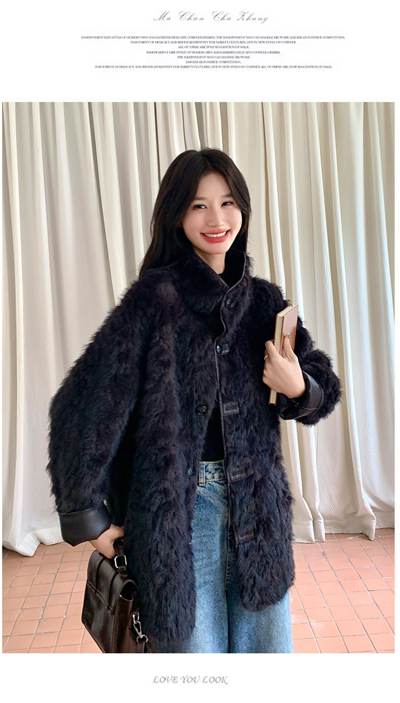 皮毛一体加厚环保皮草上衣女冬气质高端加厚皮衣外套,女装短外套,浙宝220A
