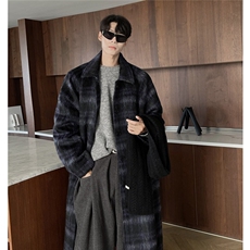 1港风长毛马海毛面料小香风大衣加厚羊毛大衣77932WANGP135控198，男装毛呢大衣，星座226-2