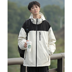 新款港风三合一多口袋宽松时尚港风连帽棉袄外套MY9306P-130，女装短外套，电商A128