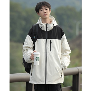 新款港风三合一多口袋宽松时尚港风连帽棉袄外套MY9306 P-130图片