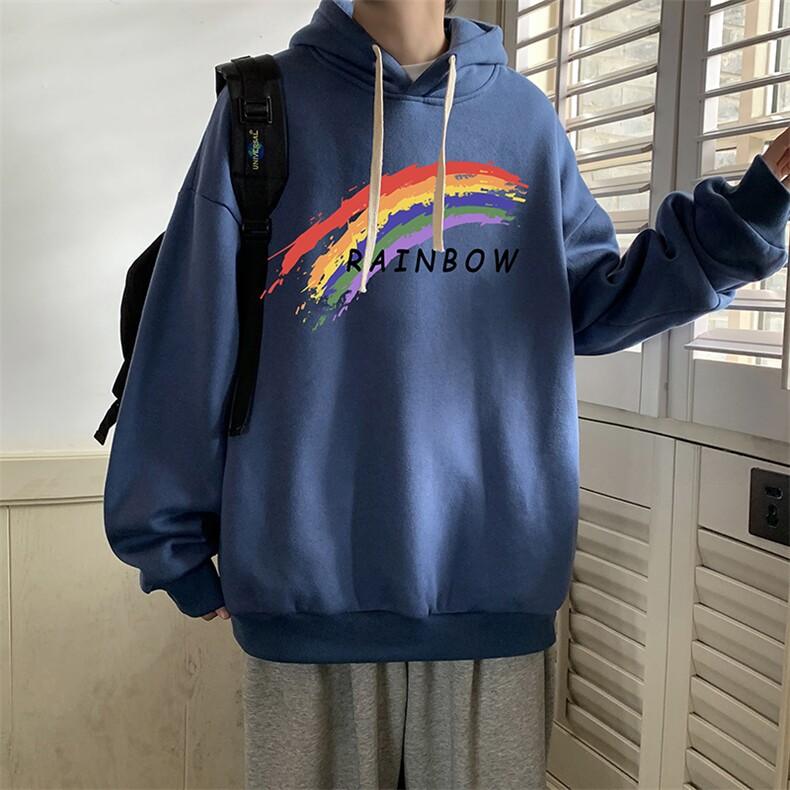 纯棉连帽卫衣男大码运动帽衫宽松薄WY2064-P35加绒款-P40,男装卫衣,电商A040