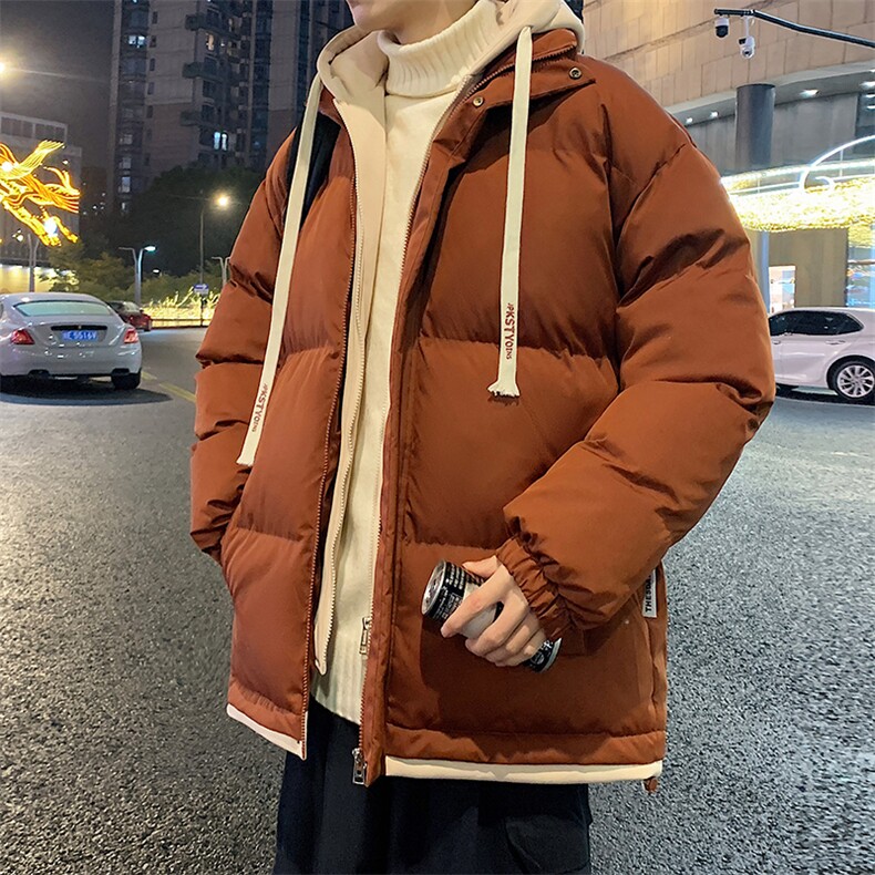 港风夜景2026冬季宽松假两件情侣装棉服棉衣加厚外套M062-P70图片