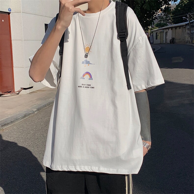 DX17141-P20纯棉短袖t恤男大码半袖打底衫宽松体恤衫港风,男装T恤,电商A040