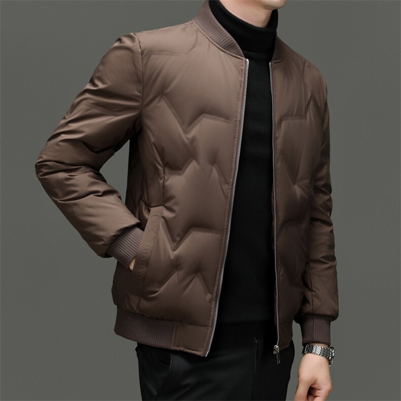 秋冬季短款羽绒服男士轻薄保暖棒球服上衣休闲茄克防水外套男,男装羽绒服,钱塘6003（原4033）